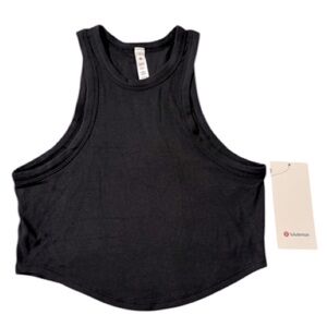 ❤️ Lululemon Hold Tight Cropped Crop Tank Top Black Size 8 NWOT